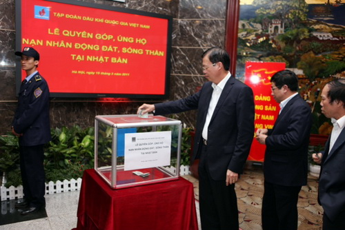 Vì nạn nhân động đất và sóng thần tại Nhật Bản: PetroVietnam ủng hộ 100.000 USD và PV Gas ủng hộ 1 tỷ đồng