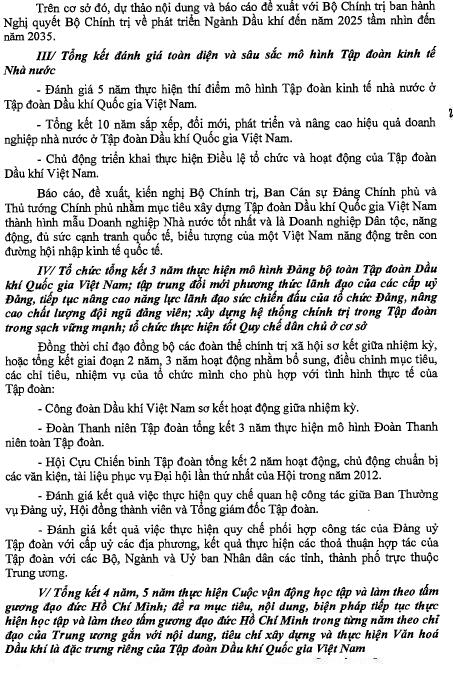 Chương trình hành động số 258-CTr/ĐU ngày 22/3/2011 của Đảng ủy Tập đoàn Dầu khí Quốc gia Việt Nam