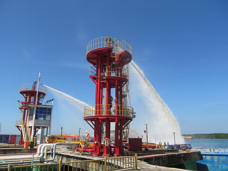 Công ty Chế biến khí Vũng Tàu thực tập phương án ứng cứu sự cố tràn đổ sản phẩm và cháy kho cảng PV GAS Vũng Tàu năm 2012