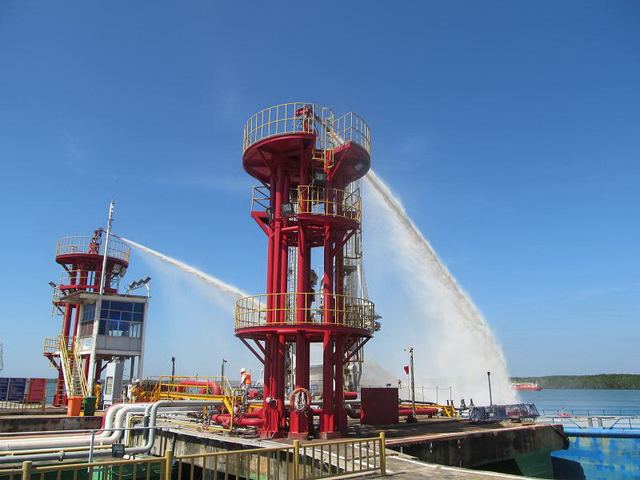 Công ty Chế biến khí Vũng Tàu thực tập phương án ứng cứu sự cố tràn đổ sản phẩm và cháy kho cảng PV GAS Vũng Tàu năm 2012