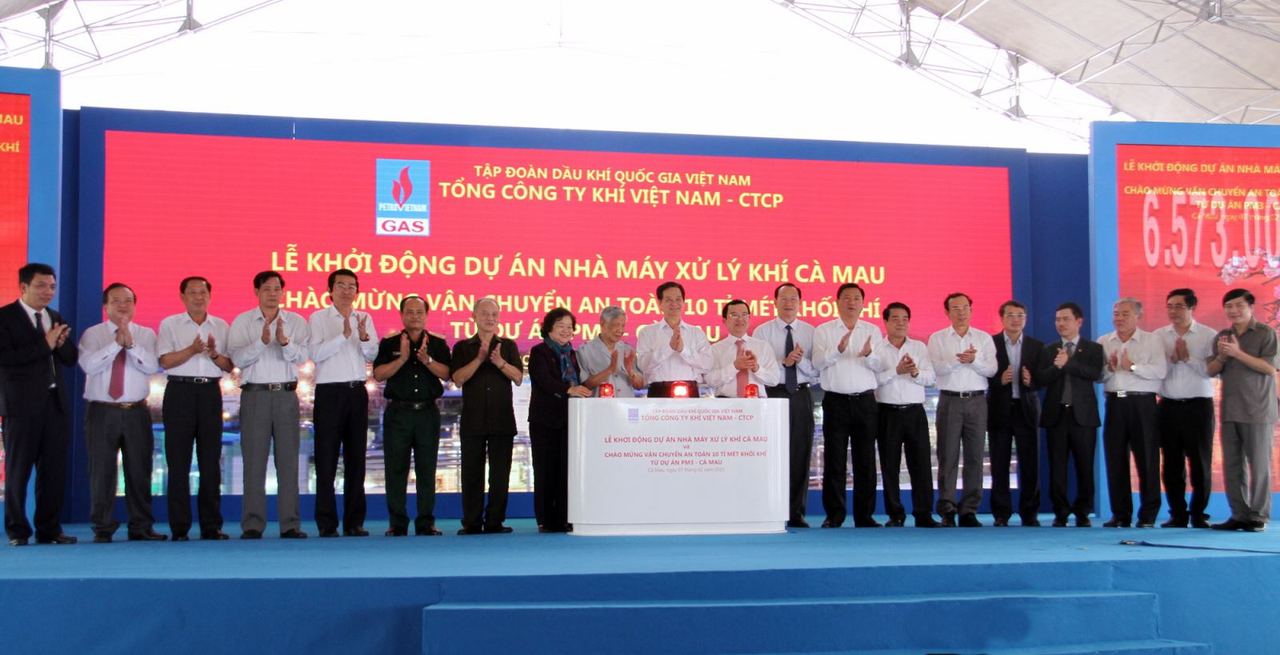 PVN và PV Gas tổ chức chào mừng vận chuyển an toàn 10 tỷ m3 khí PM3-CAA và khởi công xây dựng Nhà máy Xử lý Khí Cà Mau