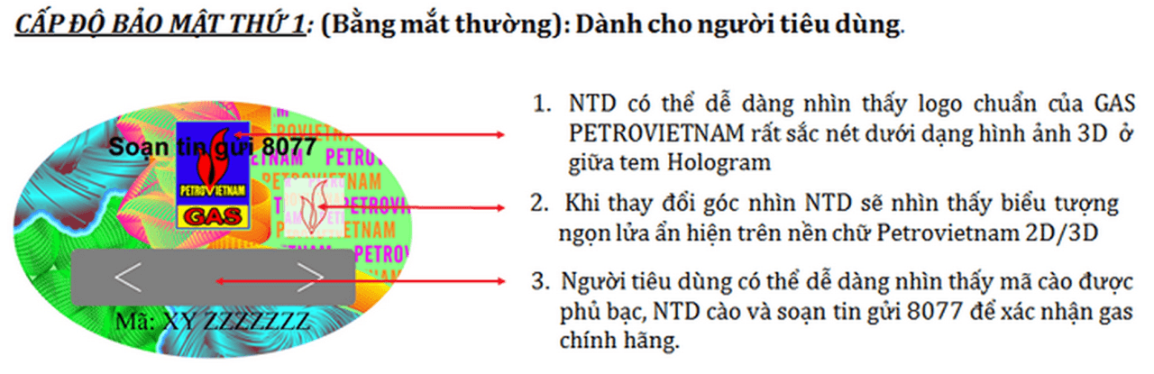 PV Gas South sử dụng tem chống giả mới cho bình gas