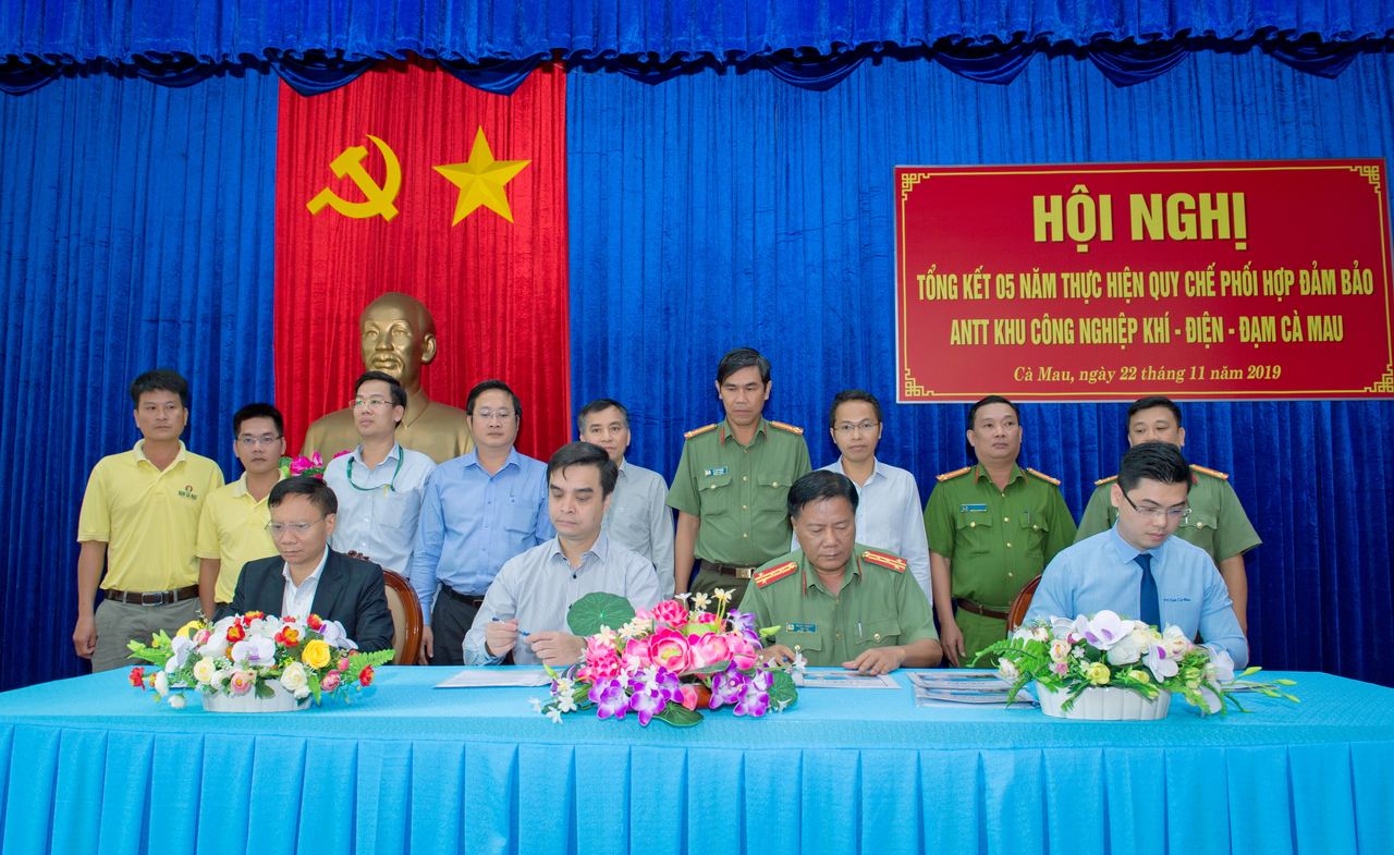 Tổng kết 5 năm thực hiện Quy chế phối hợp bảo vệ an ninh, an toàn công trình khí tại Cà Mau Tổng kết 5 năm thực hiện Quy chế phối hợp bảo vệ an ninh, an toàn công trình khí tại Cà Mau