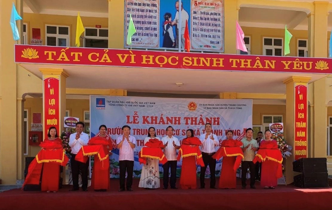 PV  GAS tài trợ 5 tỷ đồng xây dựng Trường THCS xã  Thanh Tùng, Thanh Chương, Nghệ An
