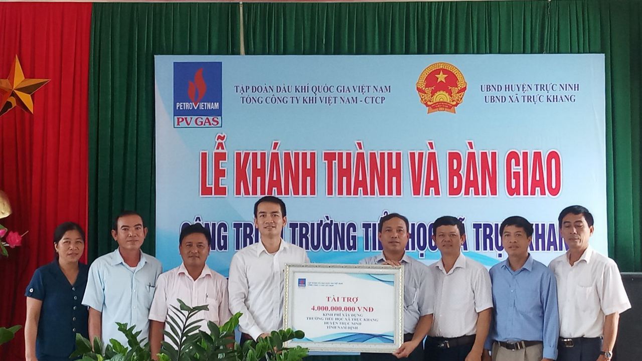 PV GAS tài trợ 4 tỷ đồng xây dựng Trường Tiểu học Trực Khang - Nam Định PV GAS tài trợ 4 tỷ đồng xây dựng Trường Tiểu học Trực Khang - Nam Định