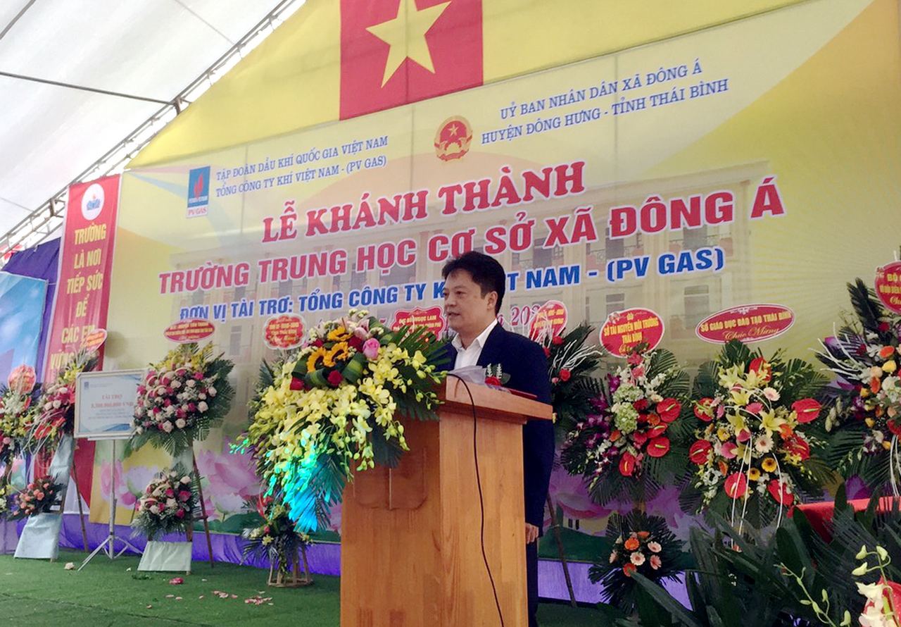 PV GAS tài trợ xây dựng Trường THCS Đông Á, Thái Bình