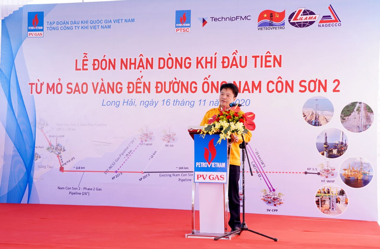 Lễ đón nhận dòng khí đầu tiên từ Mỏ Sao Vàng - Đại Nguyệt đến đường ống Nam Côn Sơn 2