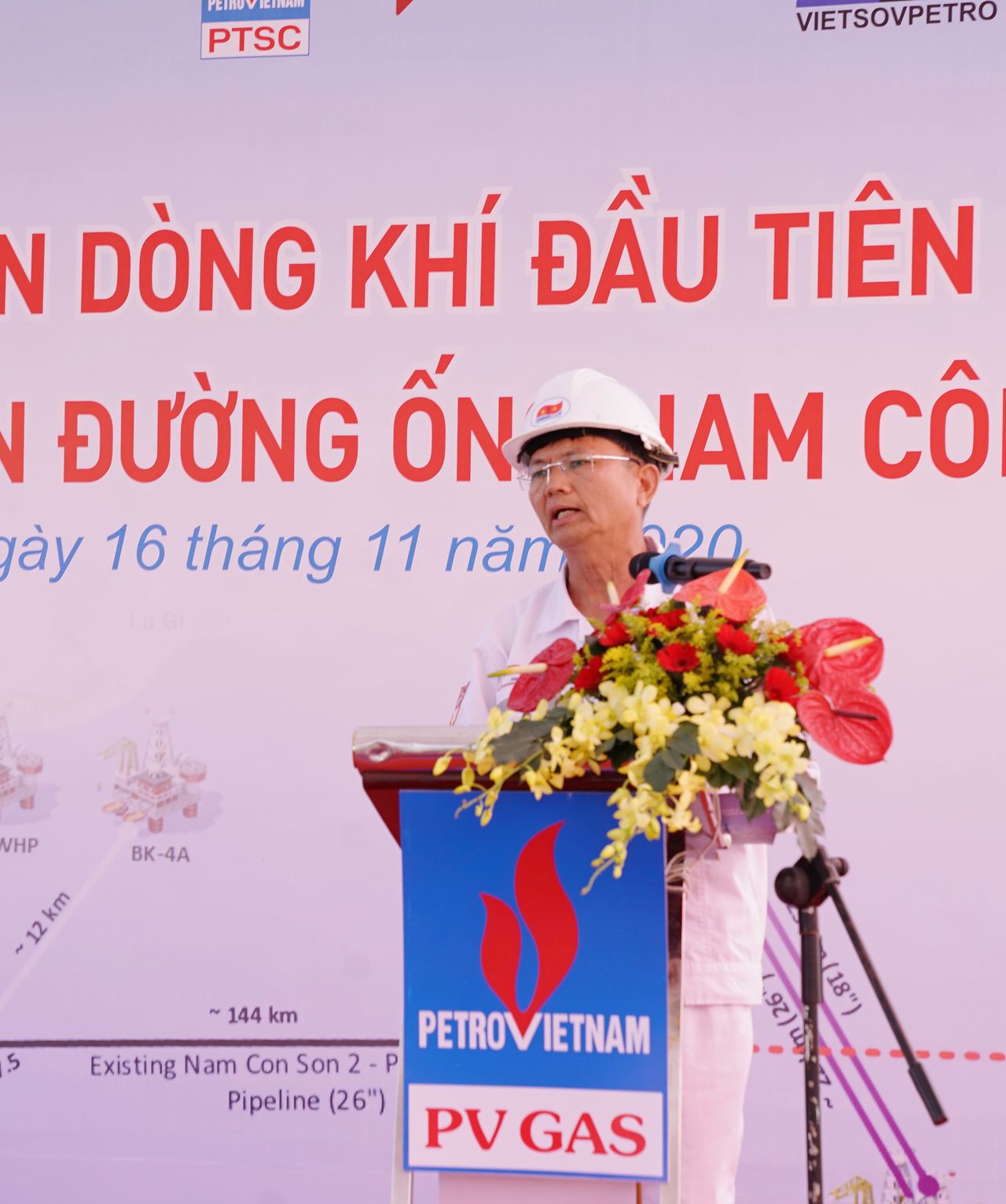 Lễ đón nhận dòng khí đầu tiên từ Mỏ Sao Vàng - Đại Nguyệt đến đường ống Nam Côn Sơn 2