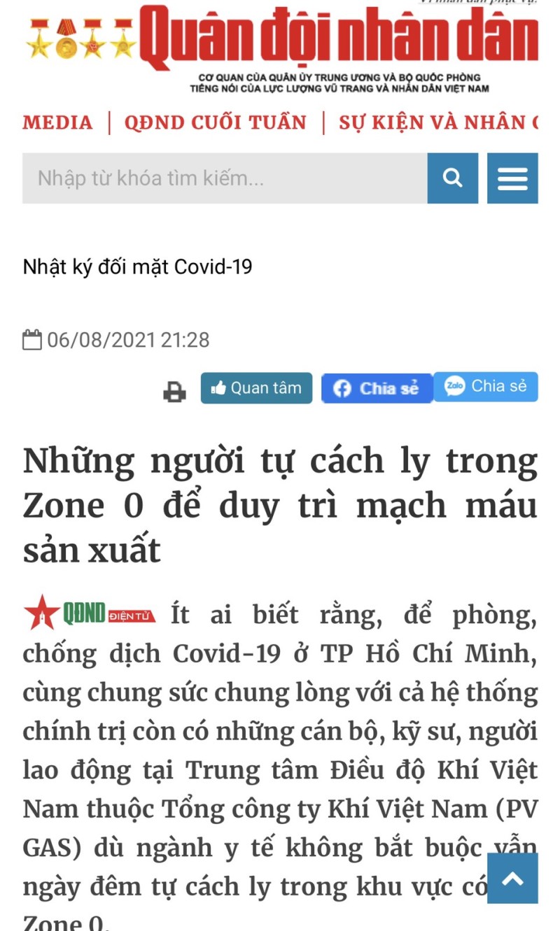 Người lao động PV GAS đạt giải Ba Cuộc thi viết “Nhật ký Đối mặt Covid-19” tháng 8/2021