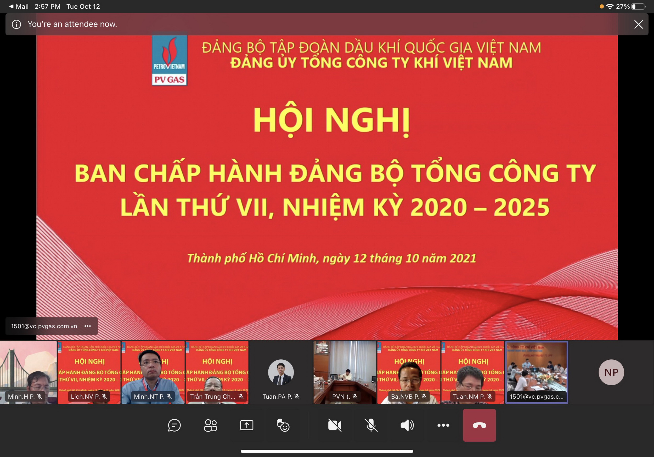 Hội nghị BCH Đảng bộ PV GAS lần thứ VII, nhiệm kỳ 2020 – 2025