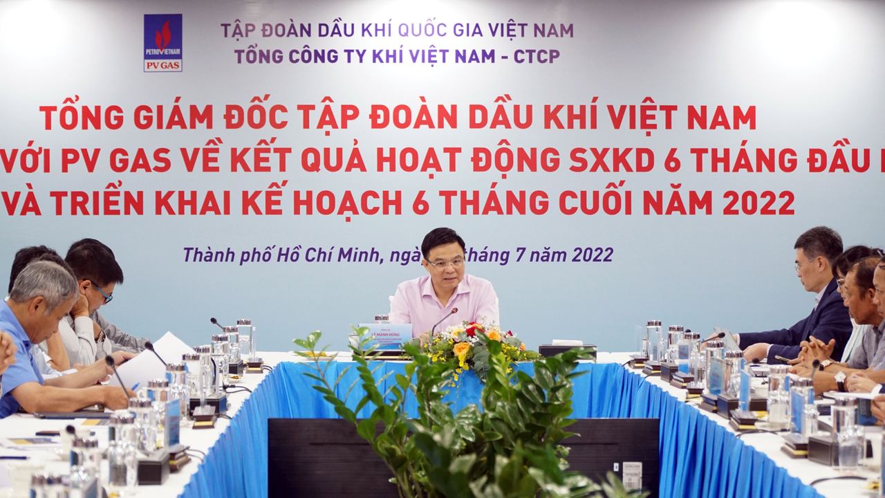 Tổng Giám đốc Petrovietnam Lê Mạnh Hùng đánh giá cao hiệu quả trên tất cả các mặt hoạt động SXKD của PV GAS 6 tháng đầu năm 2022 Tổng Giám đốc Petrovietnam Lê Mạnh Hùng đánh giá cao hiệu quả trên tất cả các mặt hoạt động SXKD của PV GAS 6 tháng đầu năm 2022