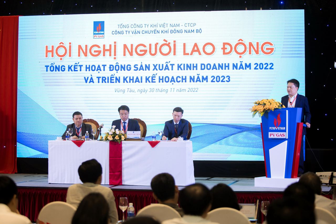 Công ty Vận chuyển khí Đông Nam bộ (KĐN) vừa tổ chức thành công Hội nghị Người lao động, tổng kết hoạt động sản xuất kinh doanh năm 2022 và triển khai kế hoạch năm 2023.