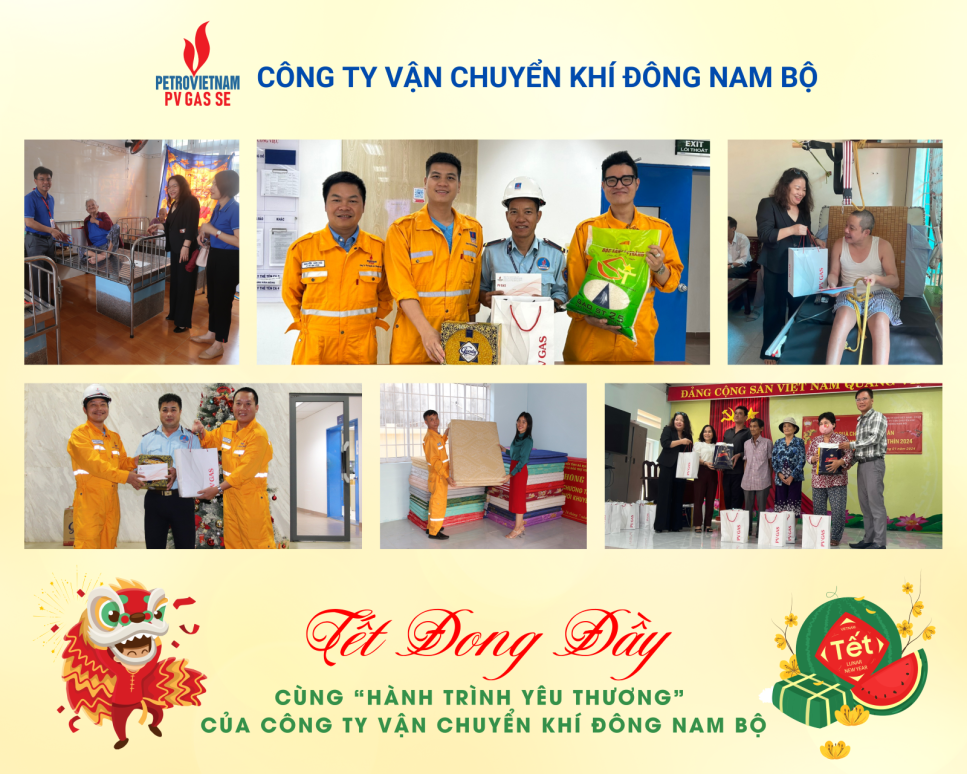 “Tết đong đầy” cùng “Hành trình yêu thương” của Công ty Vận chuyển khí Đông Nam Bộ