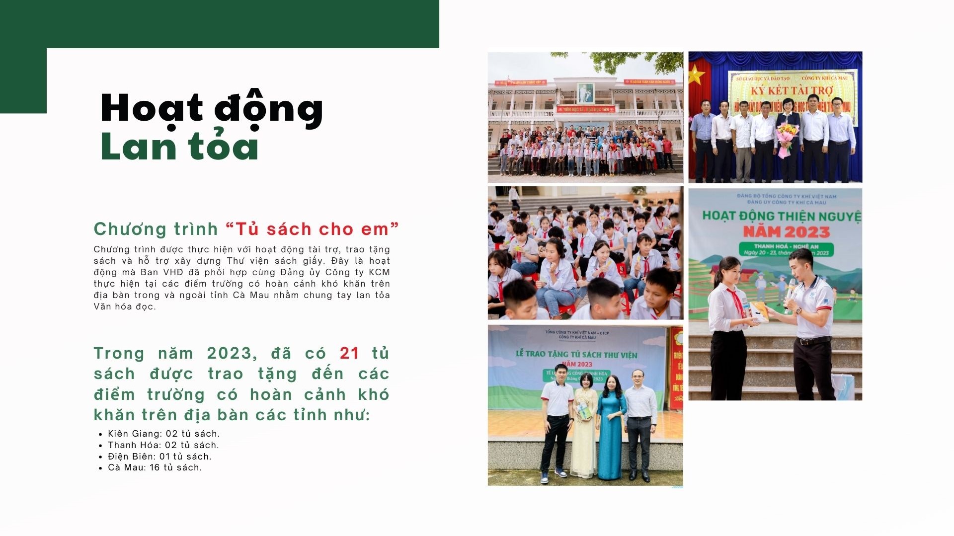 Văn hóa đọc Công ty Khí Cà Mau: Lan tỏa những giá trị nhân văn