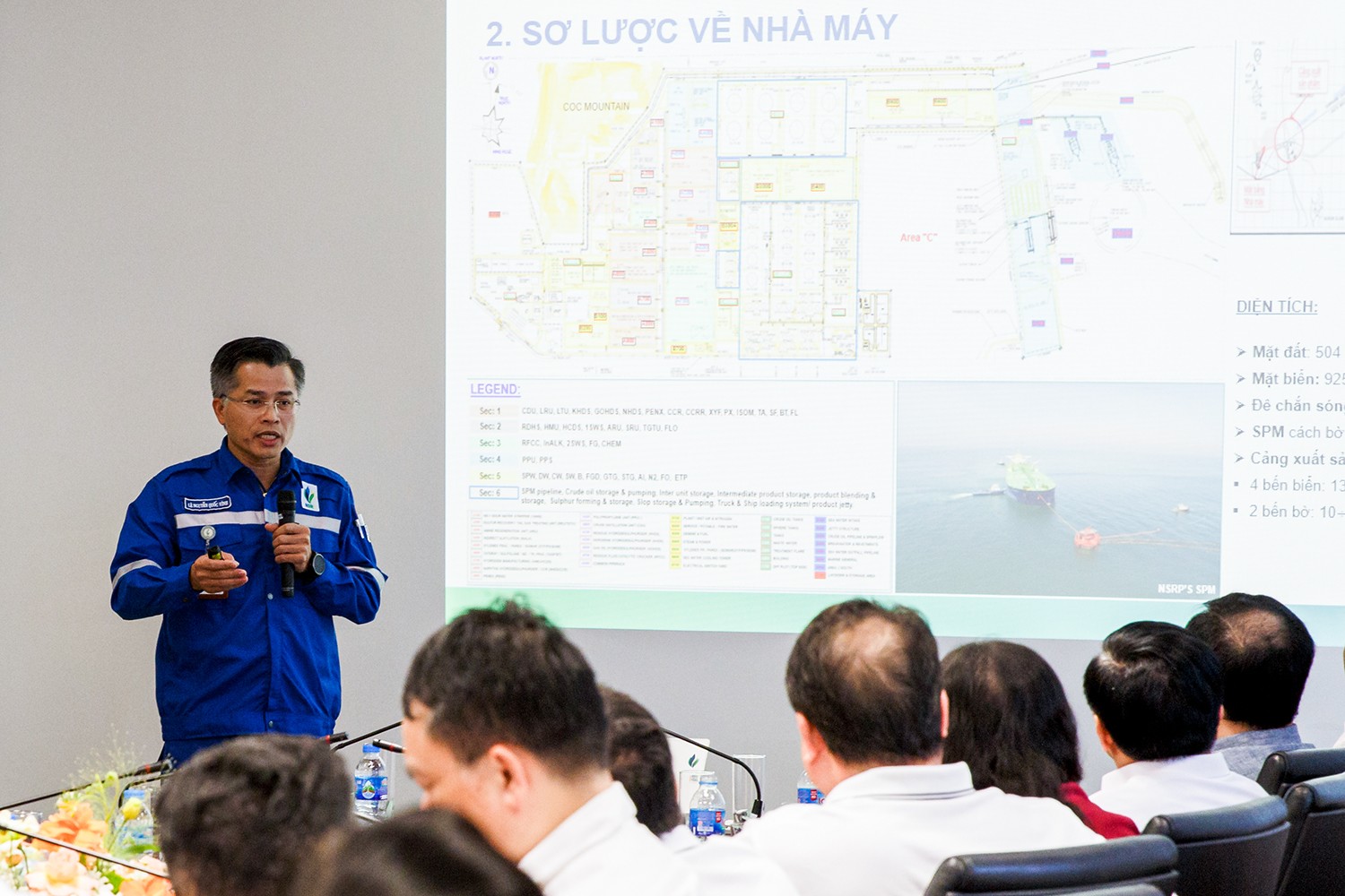 Lớp bồi dưỡng cán bộ quy hoạch Ủy viên BCH Trung ương khóa XIV thăm và làm việc tại Nhà máy Lọc hóa dầu Nghi Sơn
