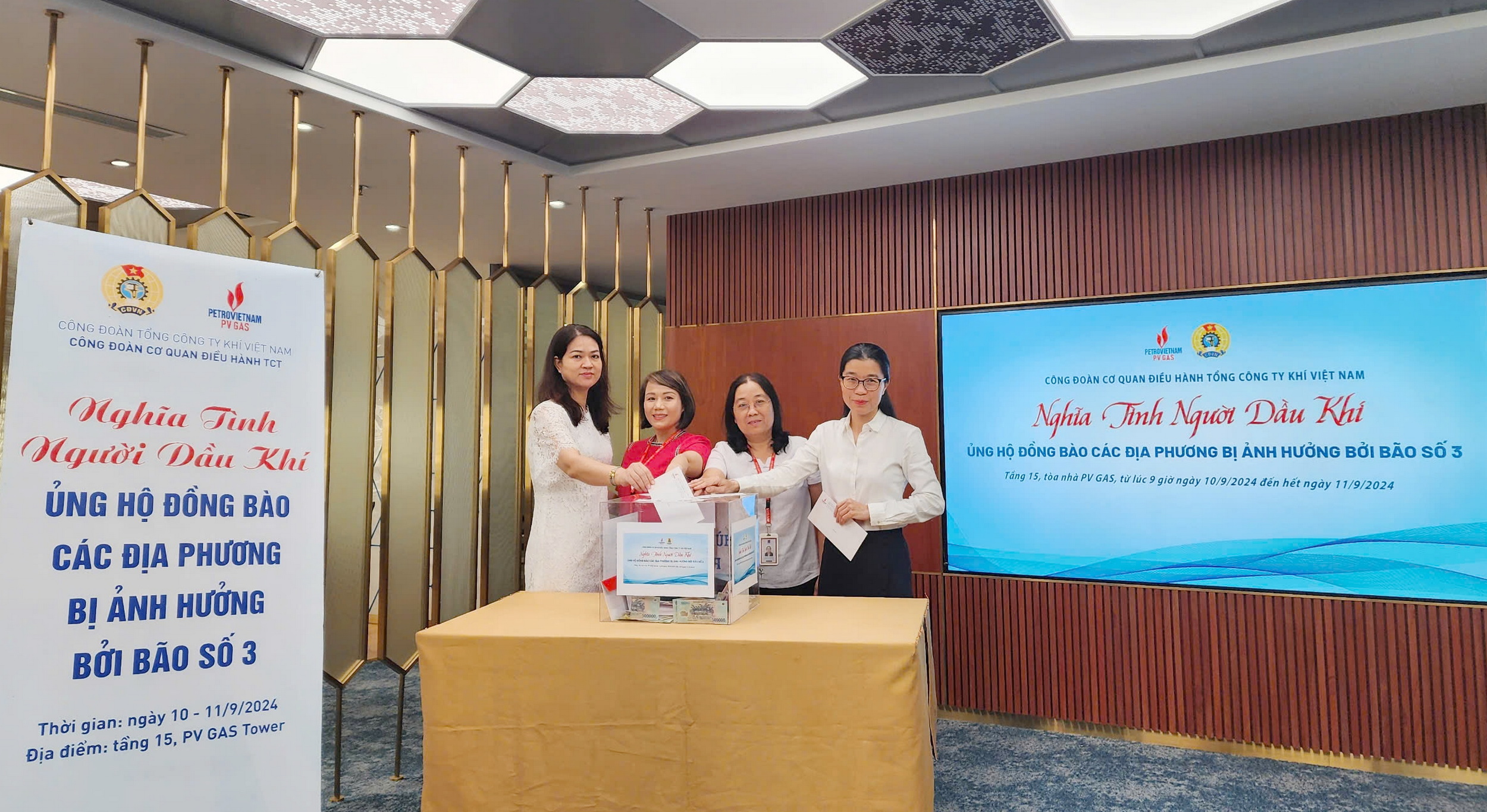 Công đoàn Cơ quan điều hành PV GAS kêu gọi và tiếp nhận quyên góp, ủng hộ đồng bào chịu ảnh hưởng bởi cơn bão số 3 Yagi