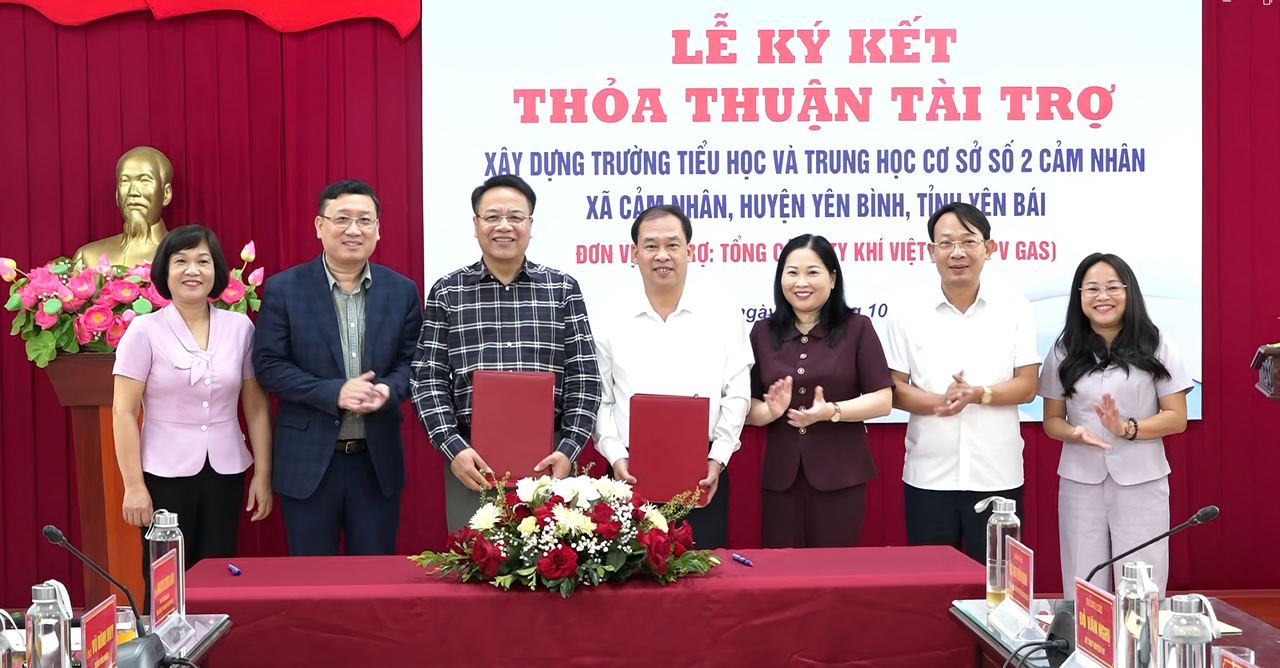 Tổng công ty Khí Việt Nam hỗ trợ xây dựng Trường Tiểu học và Trung học cơ sở số 2 Cảm Nhân,  huyện Yên Bình, tỉnh Yên Bái