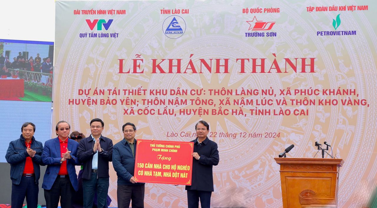 PV GAS tài trợ 10 tỷ đồng để thực hiện Dự án tái thiết khu dân cư thôn Kho Vàng, xã Cốc Lầu, huyện Bắc Hà, tỉnh Lào Cai