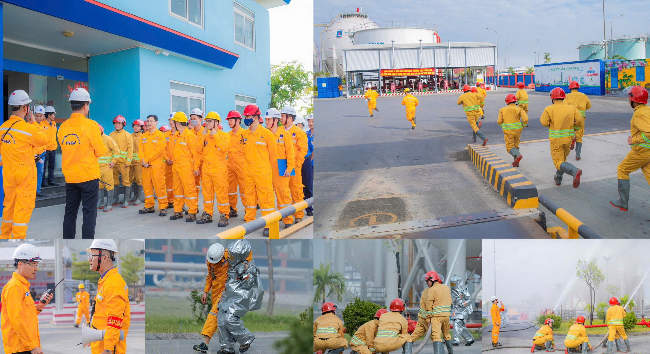 Firefighter drill at Dinh Vu LPG Terminal, Hai Phong
