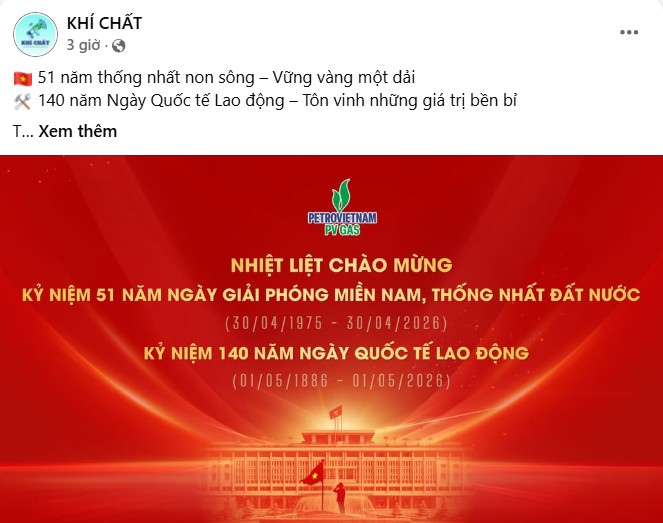 PV GAS lan tỏa khí thế 30/4: Tự hào truyền thống, vững vàng dòng chảy năng lượng quốc gia PV GAS lan tỏa khí thế 30/4: Tự hào truyền thống, vững vàng dòng chảy năng lượng quốc gia
