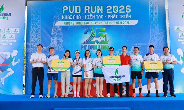 PV GAS tỏa sáng tại PVD RUN 2026 với ngôi Nhất toàn đoàn cự ly 25 km