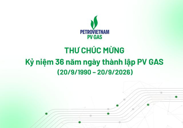 Thư chúc mừng Kỷ niệm 36 năm ngày thành lập Tổng công ty Khí Việt Nam