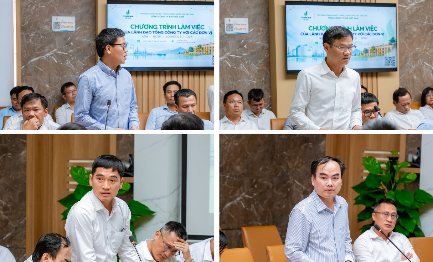 Chủ tịch HĐQT và Tổng Giám đốc PV GAS làm việc với các đơn vị trực thuộc tại khu vực Đông Nam Bộ, định hướng nâng cao hiệu quả hoạt động